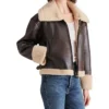 Harper Brown Aviator Jacket Womens Side webp