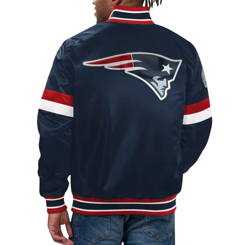 Home Game New England Patriots Navy Jacket back webp