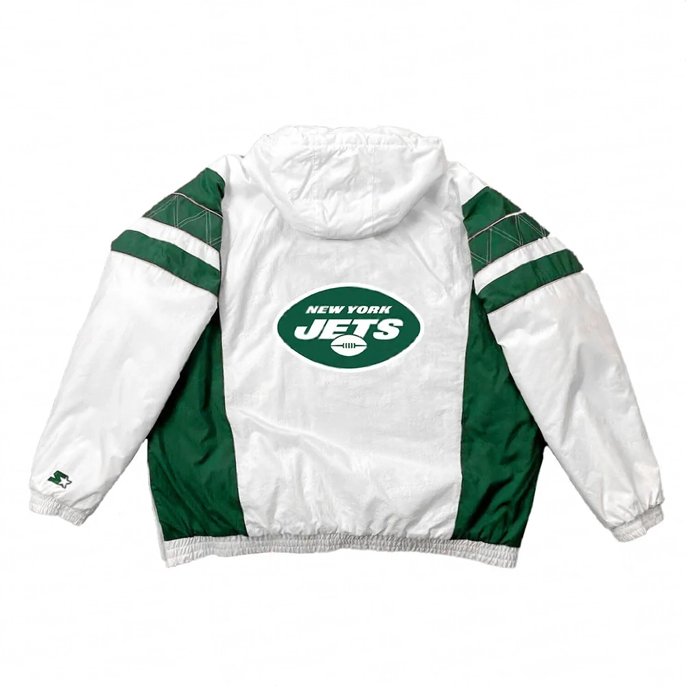 Home Team New York Jets White Half Zip Jacket back webp Home Team New York Jets White Half Zip Jacket back webp