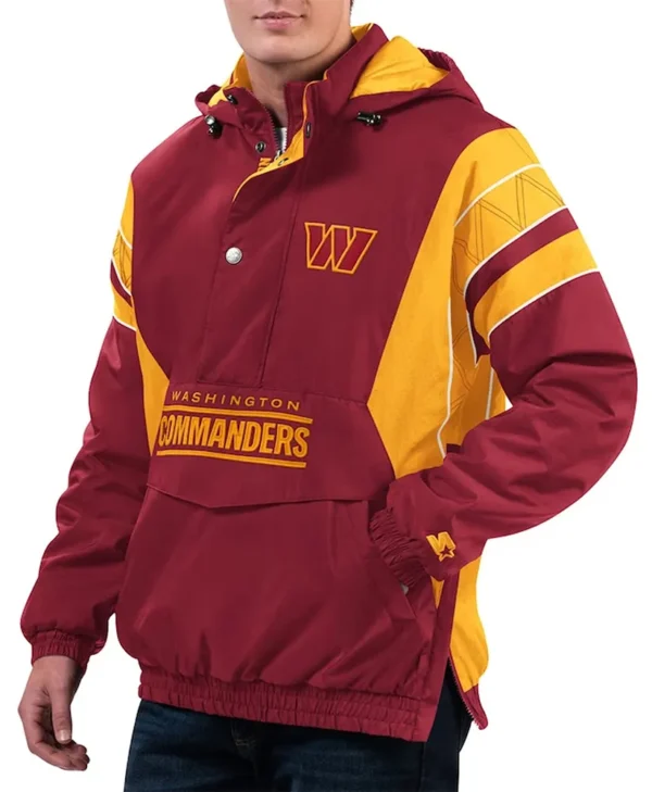 Home Team Washington Commanders Burgundy Half Zip Hoodie Jacket webp