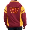 Home Team Washington Commanders Burgundy Half Zip Hoodie Jacket back webp
