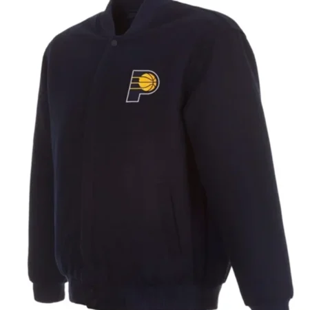 Indiana Pacers Navy Blue Wool Varsity Jacket webp
