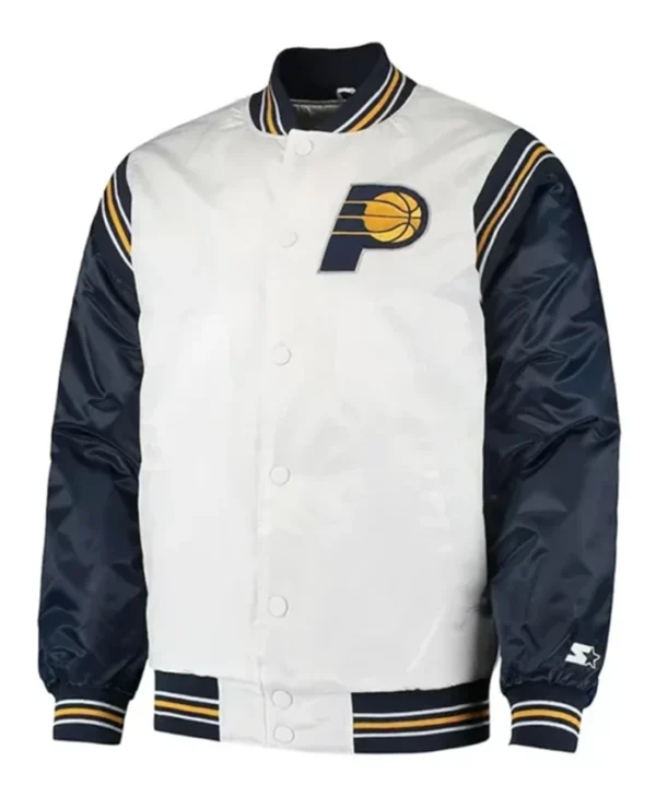 Indiana Pacers Renegade White And Navy Varsity Jacket webp