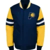 Indiana Pacers Youth Legendary Yellow And Navy Blue Varsity Jacket webp