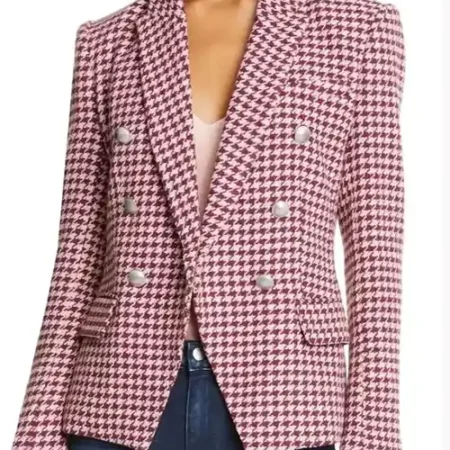 ane Levy Zoeys Extraordinary Playlist Houndstooth Tweed Pink Blazer