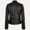 Jennifer Womens Black Leather Jacket Back webp