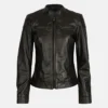 Jennifer Womens Black Leather Jacket main webp