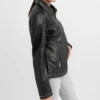 Jennifer Womens Black Motorcycle Jacket Left Side webp