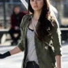 Jessica Henwick Iron Fist Colleen Wing Green Cotton Jacket left