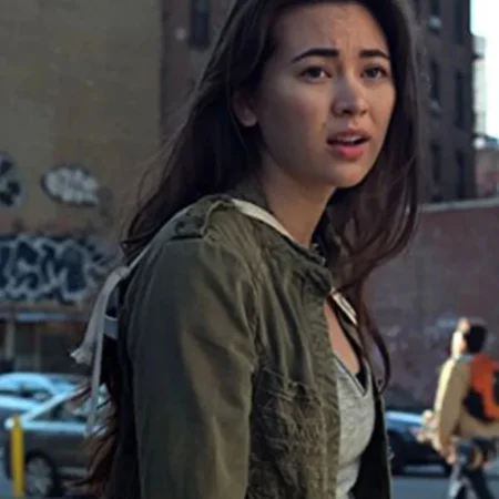 Jessica Henwick Iron Fist Colleen Wing Green Cotton Jacket right
