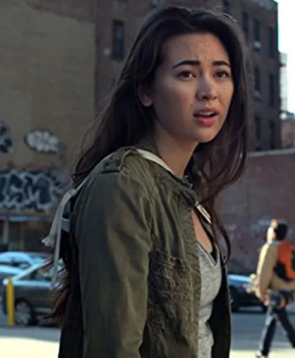 Jessica Henwick Iron Fist Colleen Wing Green Cotton Jacket right