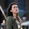 Jessica Henwick Iron Fist Colleen Wing Green Cotton Jacket rightt