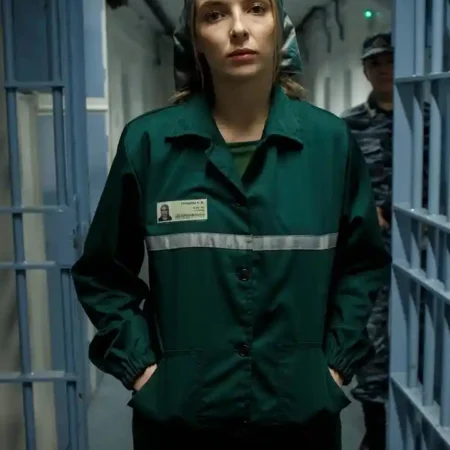 Jodie Comer Killing Eve Villanelle Shirt Style Green Cotton Jacket