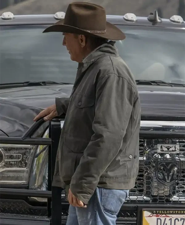 John Dutton Yellowstone Green Cotton Jacket rightt