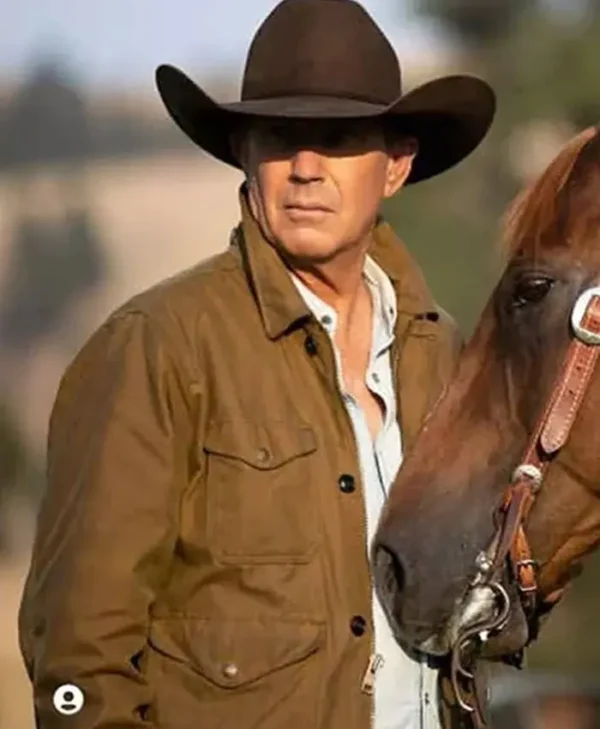 John Dutton Yellowstone S02 Kevin Costner Brown Jacket right