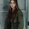 Jurassic World 3 Maisie Lockwood Green Cotton Field Jacket left