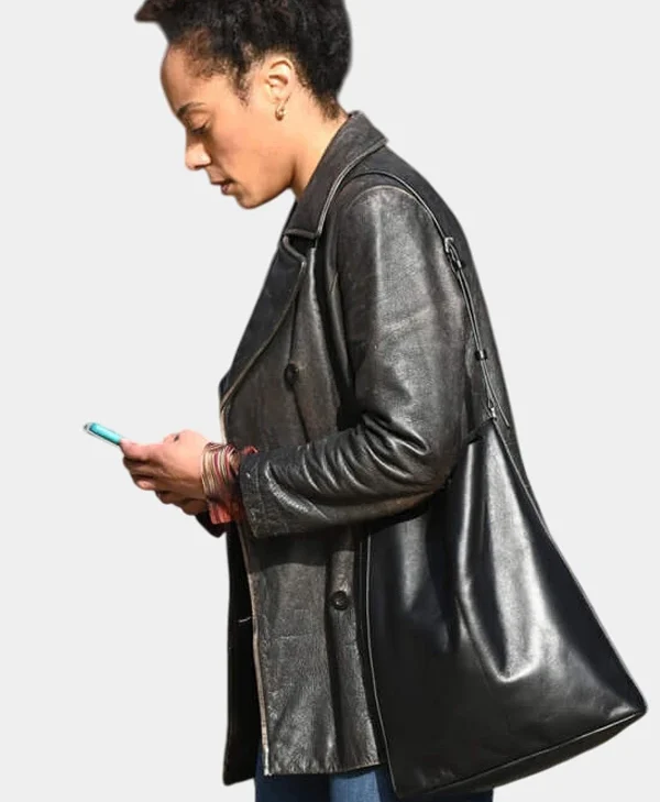 Kat Donovan Missing You S01 Black Leather Coat For Sale webp