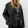 Kate Women Black Moto Leather Jacket webp