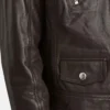 Kelly Style Womens Brown Leather Biker Jacket Pockets webp