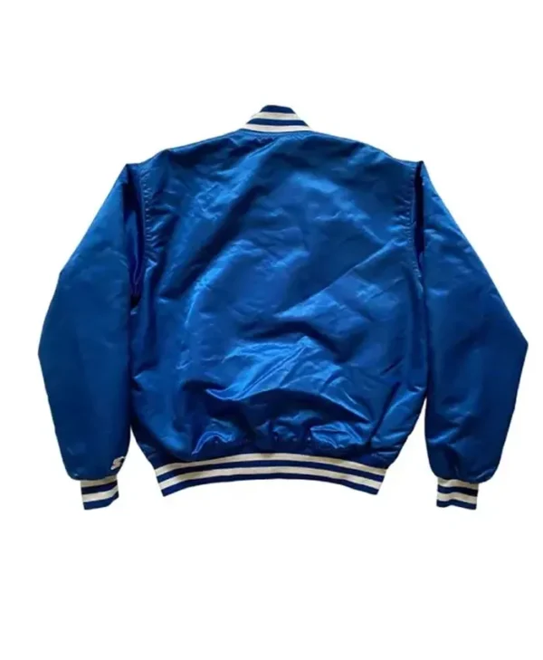 Kentucky Wildcats Blue Satin Varsity Jacket Back webp