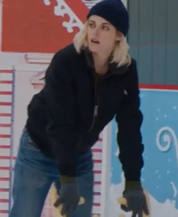 Kristen Stewart Happiest Season Abby Holland Black Bomber Jacket
