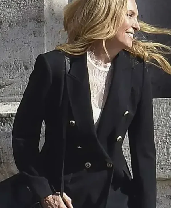 Kristin Mafia Mamma 2023 Black Coat Front