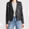 Lana Women Leather Motorcycle Jacket Black Studded Main webp