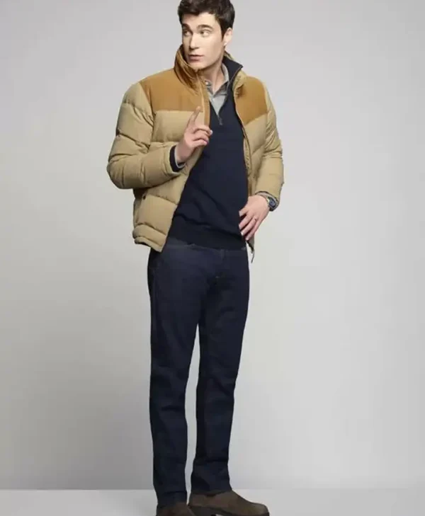 Levi Fiehler Resident Alien Mayor Ben Hawthorne Brown Parachute Puffer Jacket webp