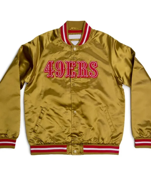 Lightweight San Francisco 49ers Golden Satin Jacket back