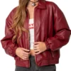Lily Maroon Bomber Jacket Women Style webp