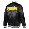 Locker Room Washington Commanders Black Satin Jacket back webp