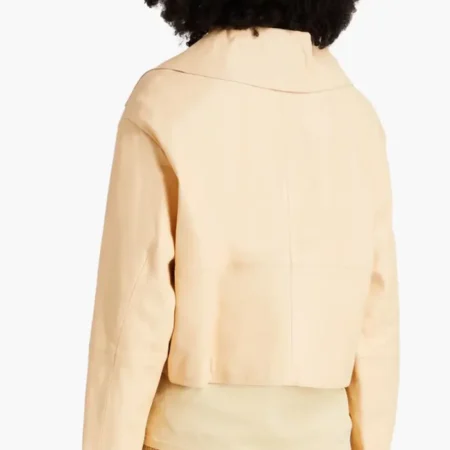 Loulou Studio Sulat Cropped Leather Jacket Back webp