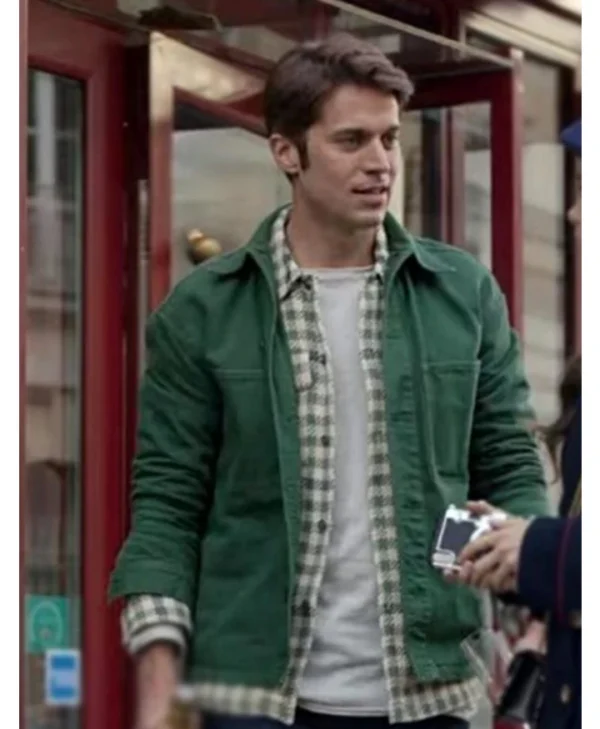 Lucas Bravo Emily In Paris Gabriel Cotton Green Jacket webp