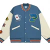 Lucky Blue Varsity Patch Jacket webp