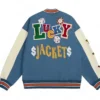 Lucky Blue Varsity Patch Jacket Back webp