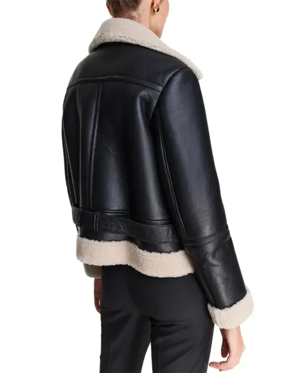 Luna Leather Aviator Jacket for Women Back webp