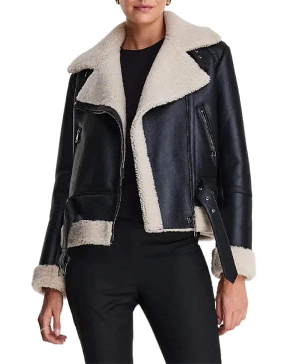Luna Leather Aviator Jacket for Women Main webp