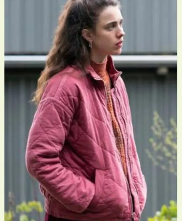 Maid Margaret Qualley Quilted Pink Jacket