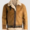 Mens B3 Tan Brown Sheepskin Jacket Main webp