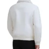 Mens White Shearling Aviator Leather Jacket Back webp