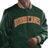 Miami Hurricanes Green Wool Varsity Jacket webp