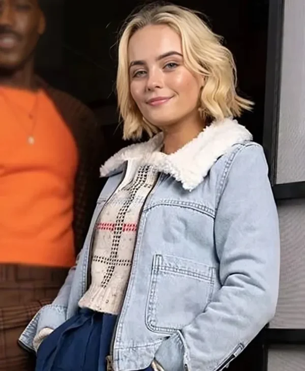 Millie Gibson Doctor Who Denim Sherpa Jacket webp