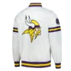 Minnesota Vikings Scout Varsity Satin Jacket back webp