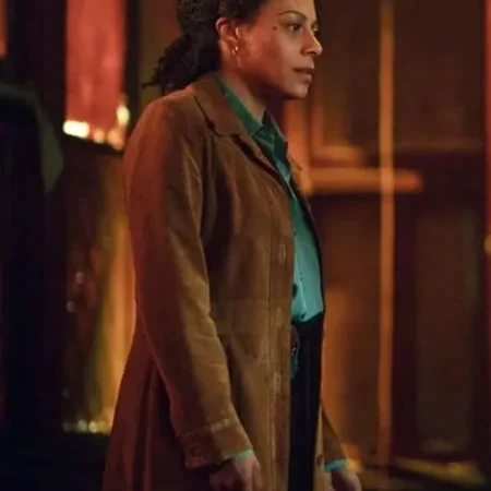 Missing You 2025 Kat Donovan Brown Suede Leather Coat