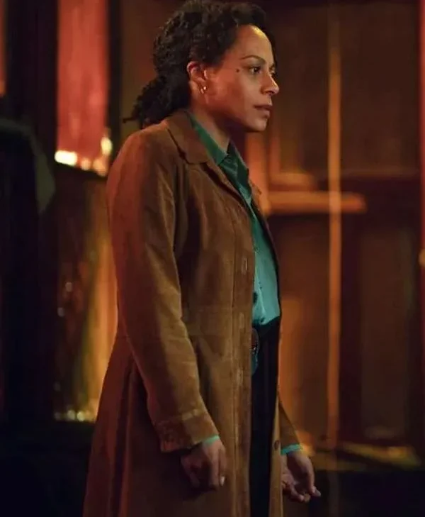 Missing You 2025 Kat Donovan Brown Suede Leather Coat