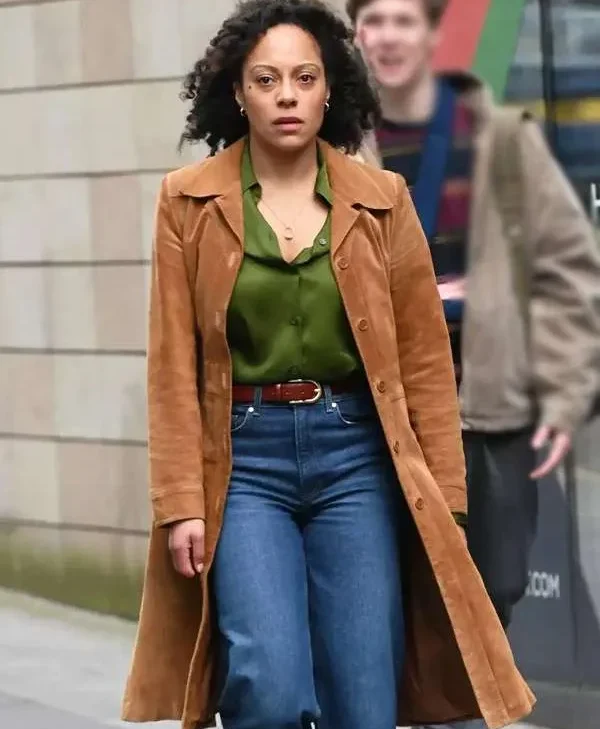 Missing You 2025 Kat Donovan Brown Trench Leather Coat