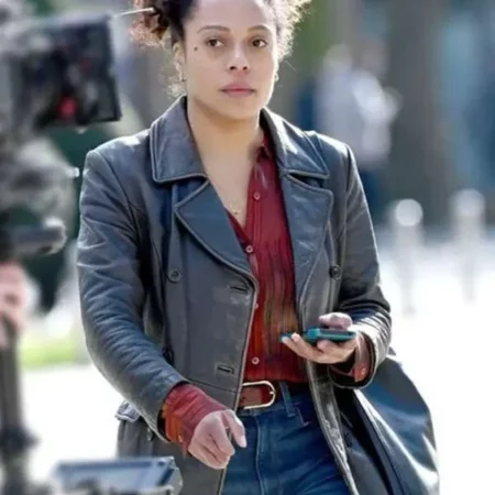 Missing You S01 Kat Donovan Black Leather Coat