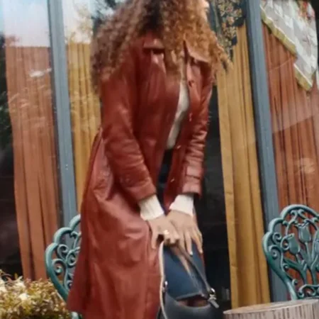 Missing You Stacey Embalo Brown Leather Trench Coat