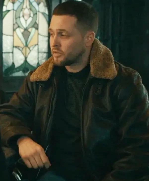 MobLand S01 Bradley Turner Brown Leather Jacket webp