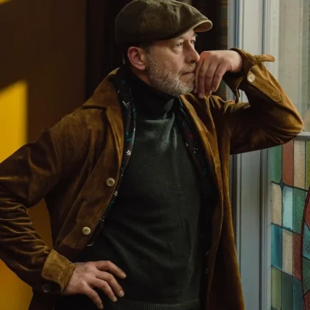 MobLand S01 Daniel Betts Suede Leather Coat webp